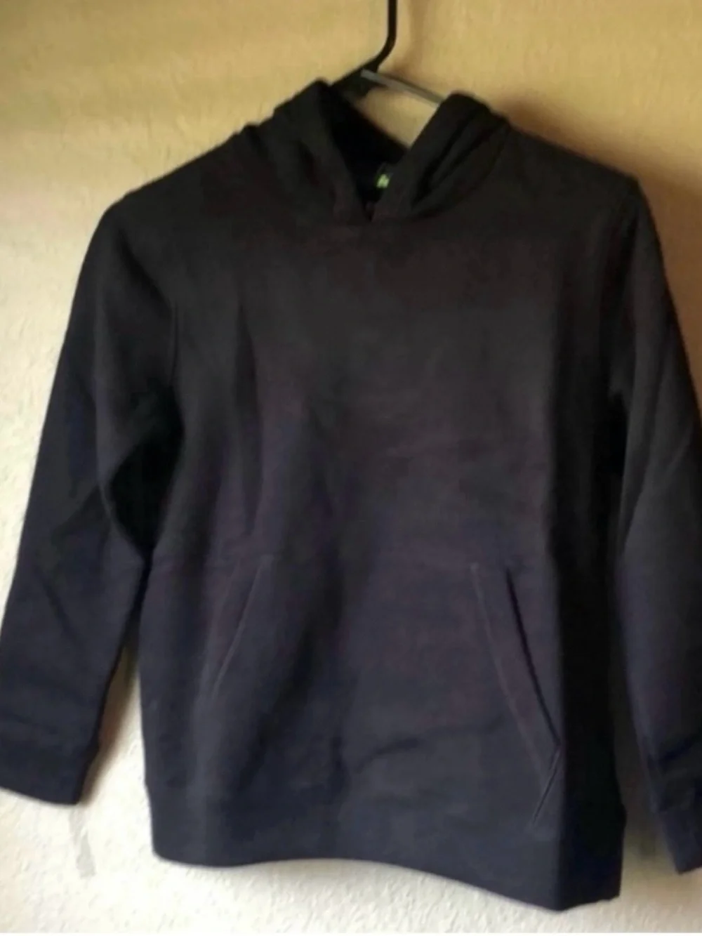 New Tek Gear Hoodie Boys Soft Fleece Black Pull Over Hoodie Top Casual Boys Sz S